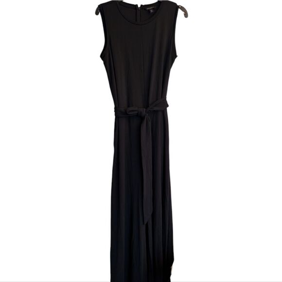 Banana Republic black  fit and flare wide leg jumpsuit size 6 Tall - Picture 3 of 8